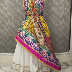 Multicolor Patchwork Paisley Print Designer Dupatta DB3019