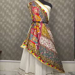 Multicolor Floral & Traditional Print Designer Dupatta DB3020