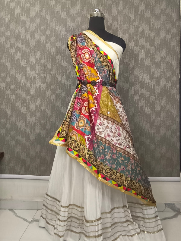 Multicolor Floral & Traditional Print Designer Dupatta DB3020