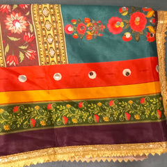 Multicolor Floral & Geometric Printed Designer Dupatta DB3022