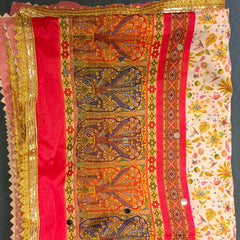 Multicolor Chevron & Floral Printed Designer Dupatta DB3026