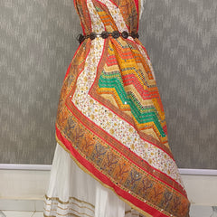 Multicolor Chevron & Floral Printed Designer Dupatta DB3026