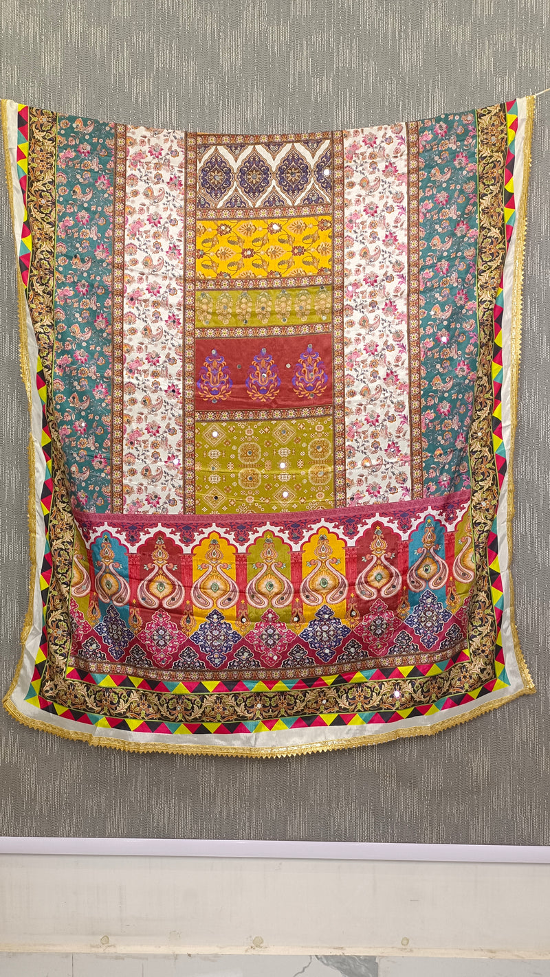 Multicolor Floral & Traditional Print Designer Dupatta DB3020