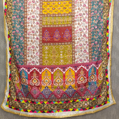 Multicolor Floral & Traditional Print Designer Dupatta DB3020