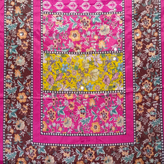 Pink Multicolor Floral Patchwork Designer Dupatta DB3021