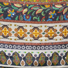 Black Multicolor Paisley & Floral Printed Designer Dupatta DB3024