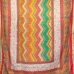 Multicolor Chevron & Floral Printed Designer Dupatta DB3026