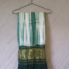 Desi Butik Women’s Gaji Silk Green Tie Dye Dupatta DB2269