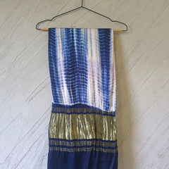 Desi Butik Women’s Gaji Silk Blue Tie Dye Dupatta DB2266