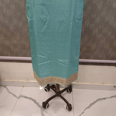 Women's Blue Embroidered Cotton Silk Kurta Set with Trousers & Dupatta