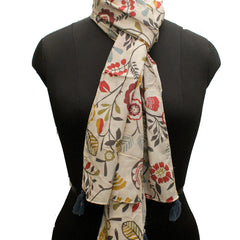 Classy Cream Printed Muslin Everyday Stylish Scarves/Stoles for Women SC10