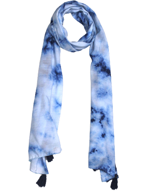 Beautiful Dark Blue Tie Dye Muslin Everyday Scarves/Stoles for Women SC101