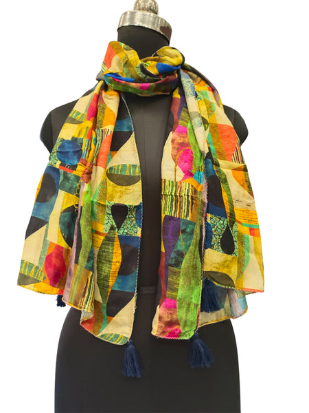 Dazzling Multicolor Printed Muslin Everyday Scarves/Stoles for Women SC110