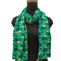 Dazzling Blue Printed Muslin Everyday Scarves/Stoles for Women SC115