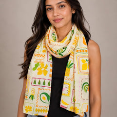 Women Tropical Fruit Print Soft Cotton Scarf SC129