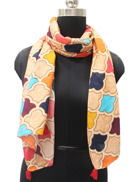 Divine Multicolor Printed Muslin Everyday Stylish Scarves/Stoles for Women SC30