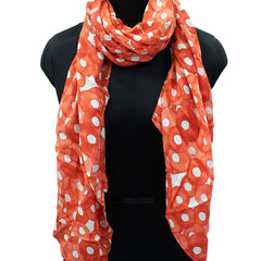 Splendid Orange Printed Muslin Casual Scarves/Stoles for Women SC35
