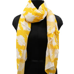 Stunning Yellow  Printed Muslin Regular Wear Scarves/Stoles for Women SC38