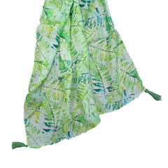 Elegant Green Printed Muslin Everyday Scarves/Stoles for Women SC40