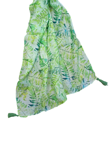 Elegant Green Printed Muslin Everyday Scarves/Stoles for Women SC40