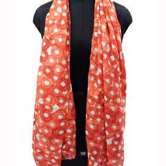 Splendid Orange Printed Muslin Everyday Scarves/Stoles for Women SC46