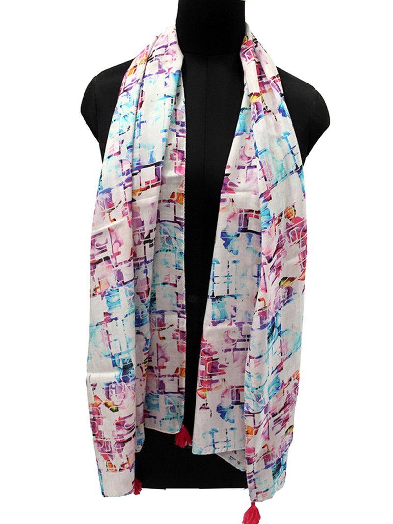Classy Multicolor Printed Muslin Casual Scarves/Stoles for Women SC61