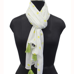 Dazzling White Printed Muslin Everyday Stylish Scarves/Stoles for Women SC62