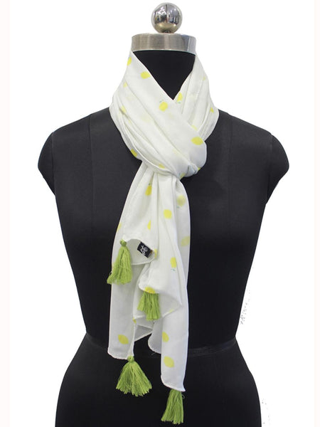 Dazzling White Printed Muslin Everyday Stylish Scarves/Stoles for Women SC62