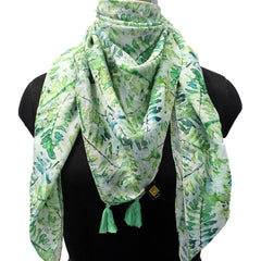 Splendid Green Printed Muslin Designer Scarves/Stoles for Women SC63