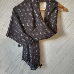 Pleasing Black Printed Muslin Daily Wear Scarves/Stoles for Women SC67