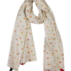 Stunning white Printed Muslin Everyday Stylish Scarves/Stoles for Women SC69