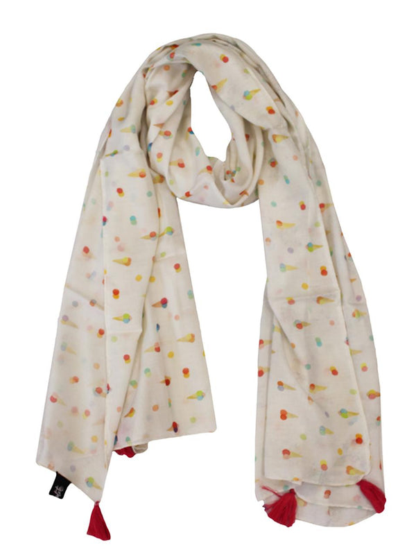 Stunning white Printed Muslin Everyday Stylish Scarves/Stoles for Women SC69