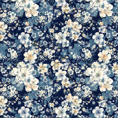 Splendid Blue Printed Muslin Designer Scarves/Stoles for Women SC70