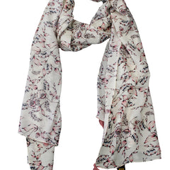 Splendid white Printed Muslin Daily Wear Scarves/Stoles for Women SC73