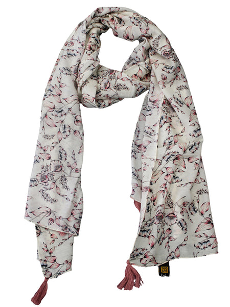 Splendid white Printed Muslin Daily Wear Scarves/Stoles for Women SC73