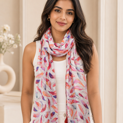 Elegant Multicolor Printed Muslin Daily Wear Scarves/Stoles for Women SC8