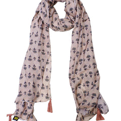 Alluring Mauve Printed Muslin Casual Scarves/Stoles for Women SC9