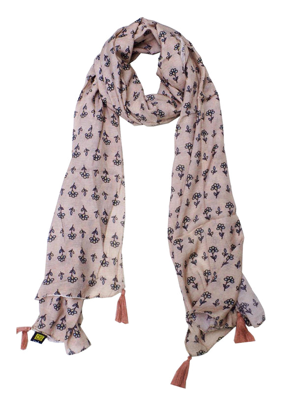 Alluring Mauve Printed Muslin Casual Scarves/Stoles for Women SC9