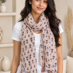Alluring Mauve Printed Muslin Casual Scarves/Stoles for Women SC9