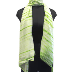 Decent Green Tie Dye Muslin Everyday Scarves/Stoles for Women SC94
