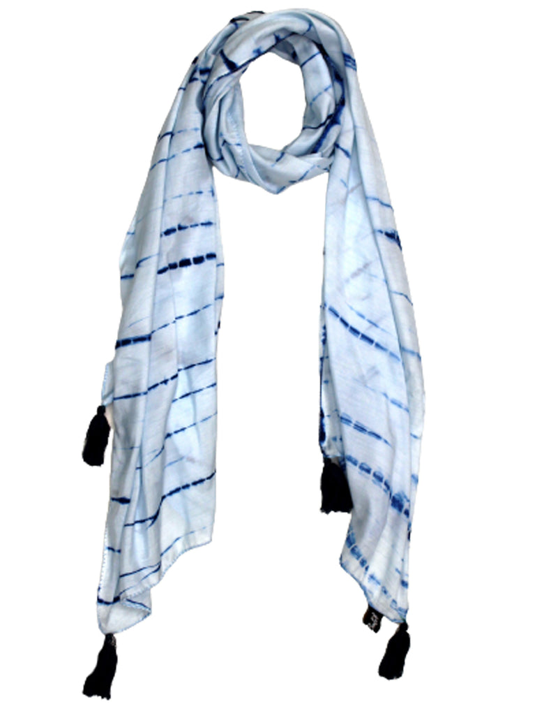 Splendid Blue Tie Dye Muslin Everyday Scarves/Stoles for Women SC95