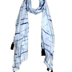 Splendid Blue Tie Dye Muslin Everyday Scarves/Stoles for Women SC95