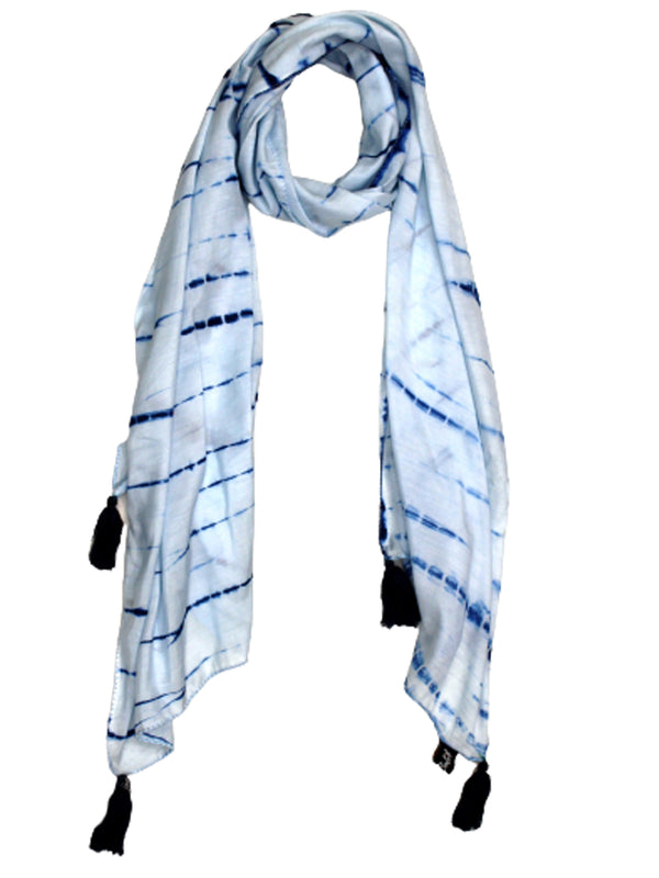 Splendid Blue Tie Dye Muslin Everyday Scarves/Stoles for Women SC95
