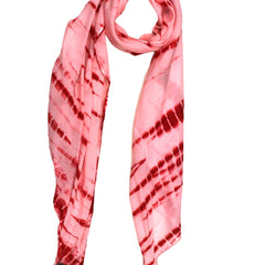 Stunning Red Tie Dye Muslin Everyday Scarves/Stoles for Women SC96