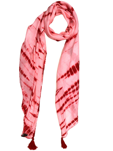 Stunning Red Tie Dye Muslin Everyday Scarves/Stoles for Women SC96