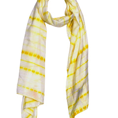 Pleasing Lemon Yellow Tie Dye Muslin Everyday Scarves/Stoles for Women SC97