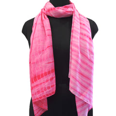 Pretty Rani Pink Tie Dye Muslin Everyday Scarves/Stoles for Women SC98