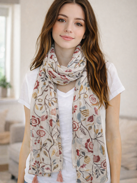 Dazzling Multicolor Printed Muslin Designer Scarves/Stoles for Women SC11