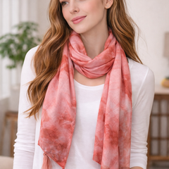 Splendid Beige Tie Dye Muslin Everyday Scarves/Stoles for Women SC100