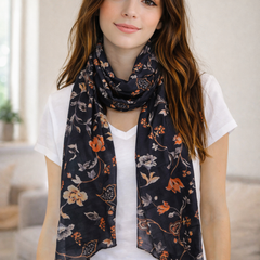 Pleasing Blue  Printed Muslin Lightweight Scarves/Stoles for Women SC13